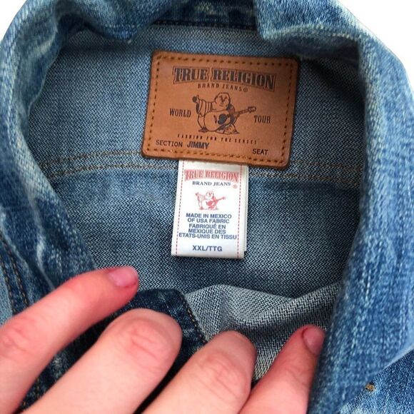 True Religion Jean Jacket XXL Jimmy Trucker Jacket Blue - Picture 6 of 12